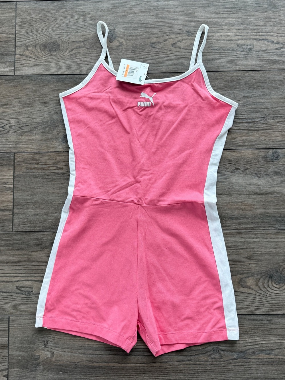 NWT PUMA Classics Pink & White Unitard Romper